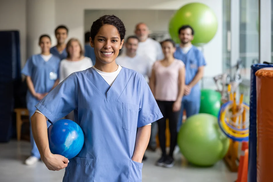 physical therapists in the clinic