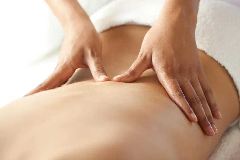 massage on the lower back