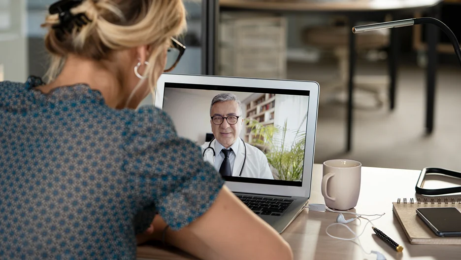 doctor and patient telemedicine consultation