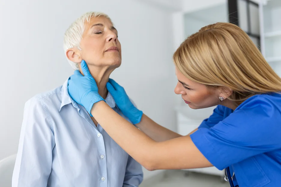 doctor and patient consult on shoulder and neck pain
