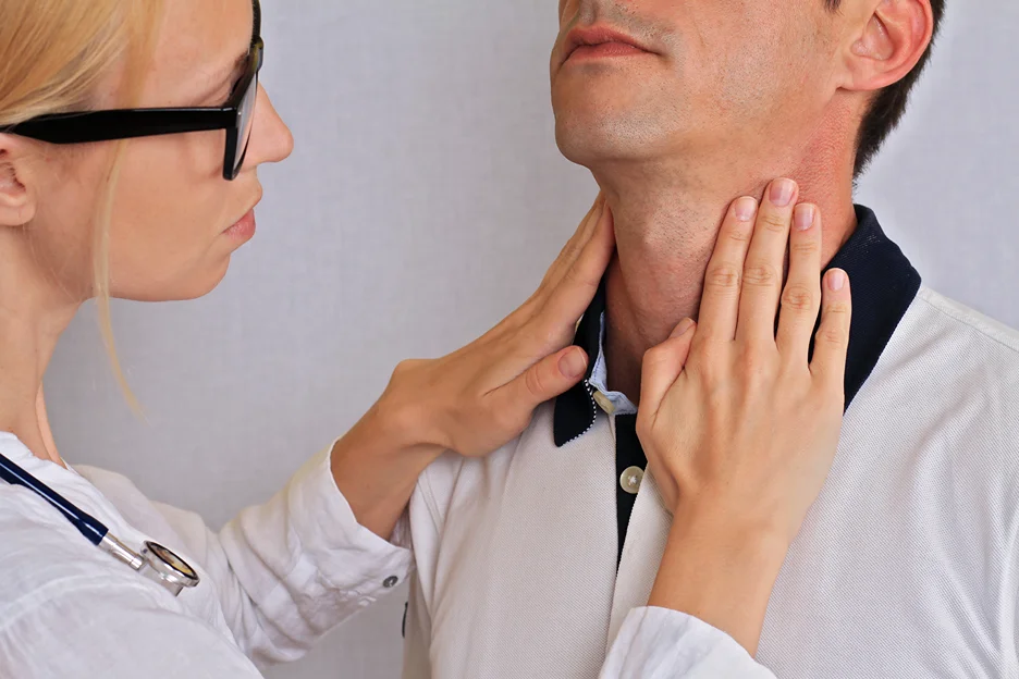 doctor and patient consult for tendonitis neck pain